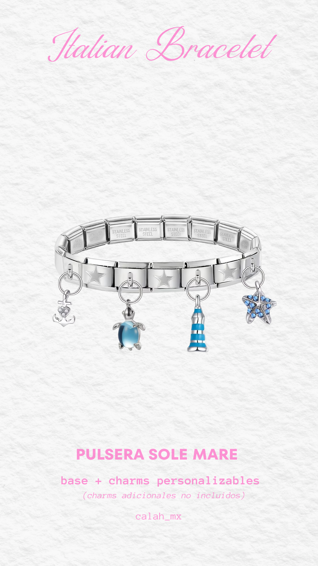 Charm italiano Tortuga azul
