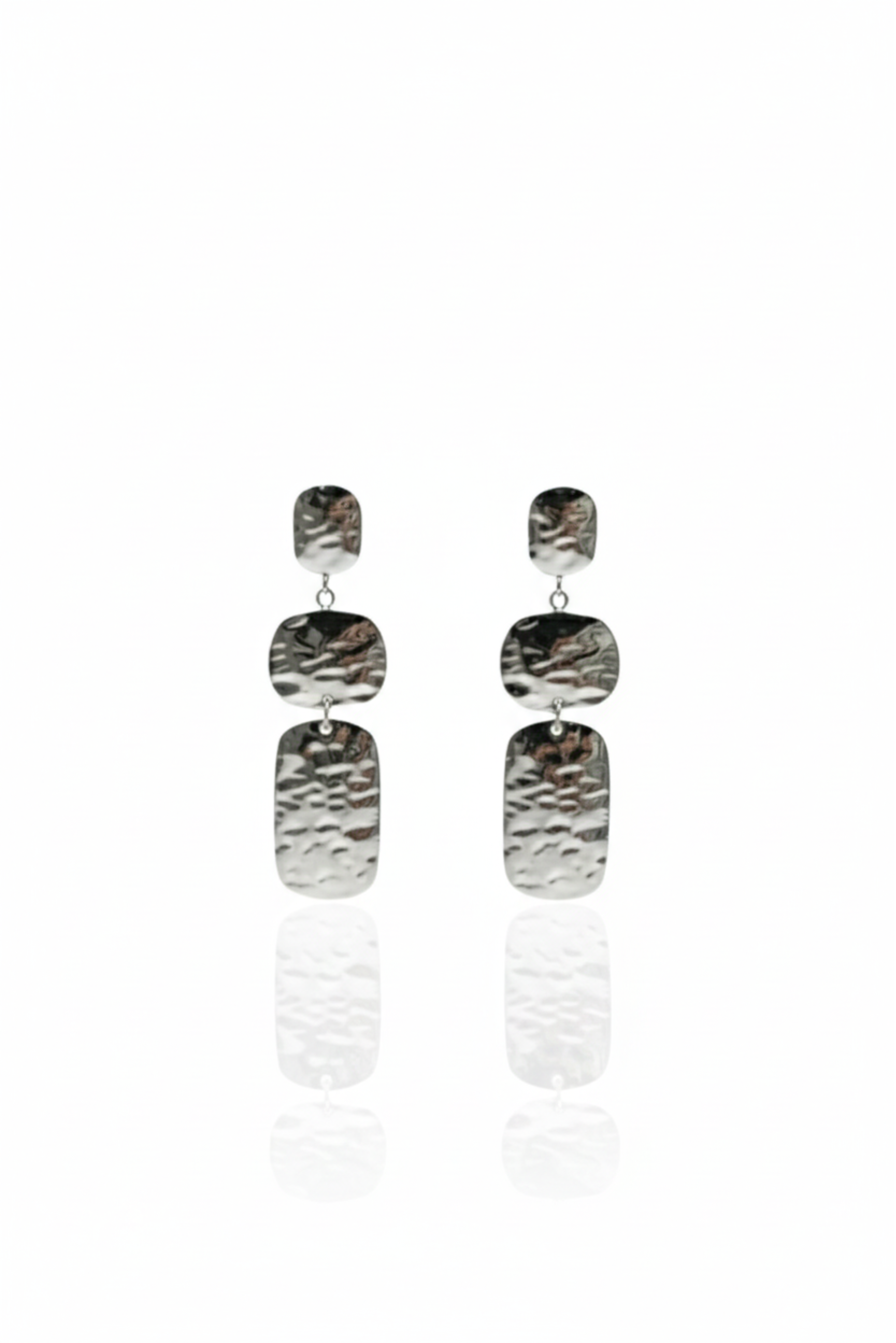 Aretes Martillados Plateados