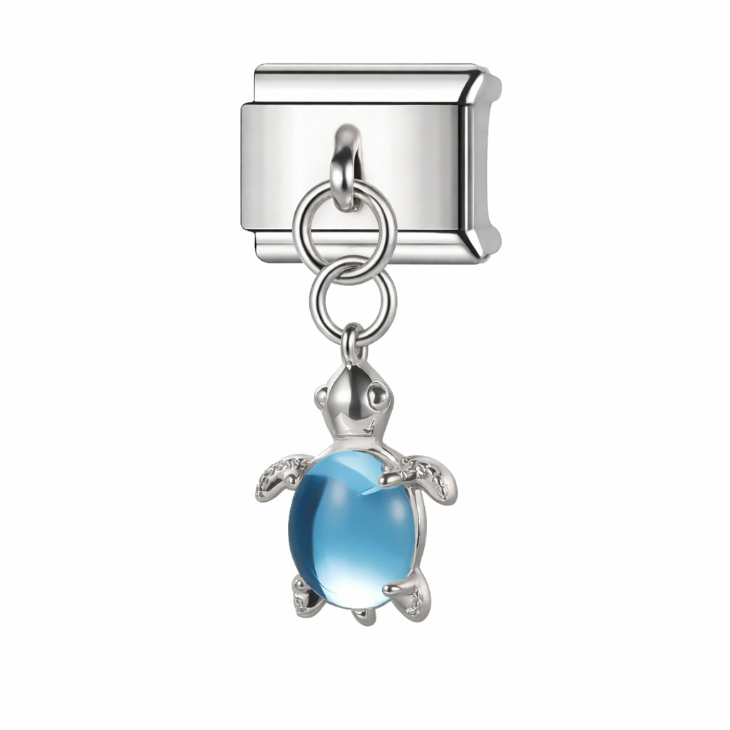 Charm italiano Tortuga azul